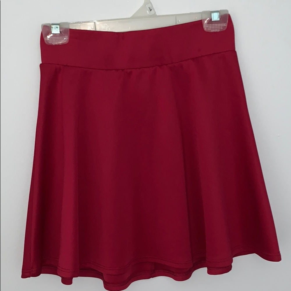 Burgundy skater skirt